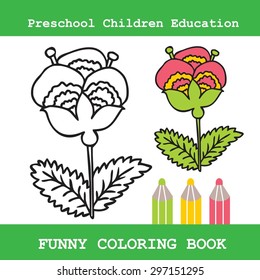 Funny Vector Illustration. Educational Game for Children (flower)
