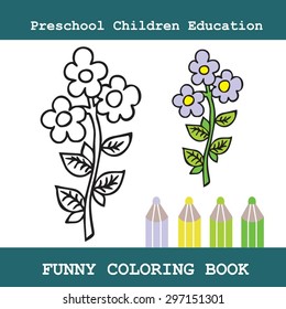 Funny Vector Illustration. Educational Game for Children (flower)