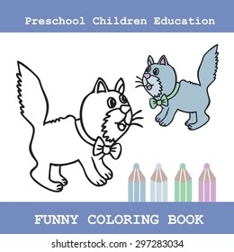 Funny Vector Illustration. Educational Game for Children