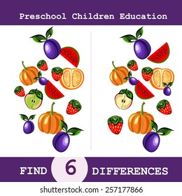 Funny Vector Illustration of Finding Differences. Educational Game for Children 