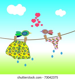Funny vector illustration of underwear