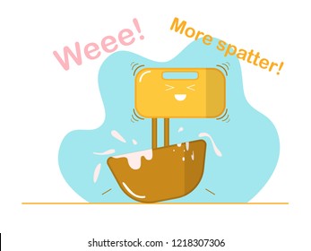 Funny vector illustrations, 
kitchen life, cartoon, alive things