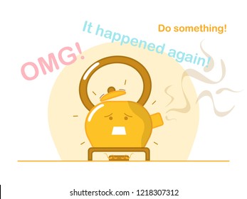 Funny vector illustrations, 
kitchen life, cartoon, alive things