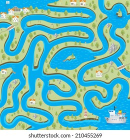 Funny vector maze game: