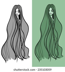 funny vector mermaid isolated background