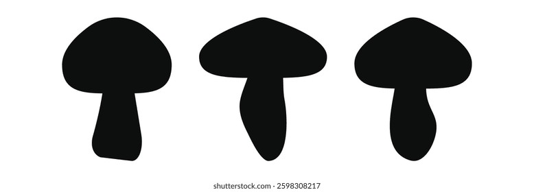 Funny vector mushrooms with a white background .
