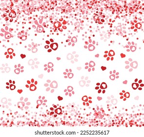 Funny vector my Valentine has paws pattern. Pink background for holiday card or sublimation design. svg