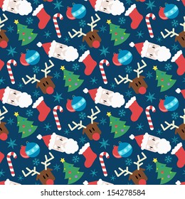 Funny vector pattern with Christmas elements