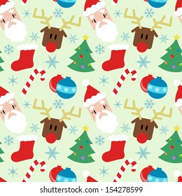 Funny vector pattern with Christmas elements