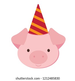 Funny vector pig illustration