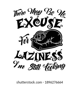 Funny Vector Quote Sloth Text and Illustration