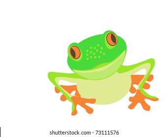 a funny vector red-eyed wood frog