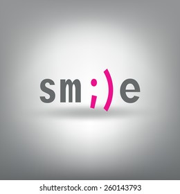 Funny vector scalable inscription "SMILE"