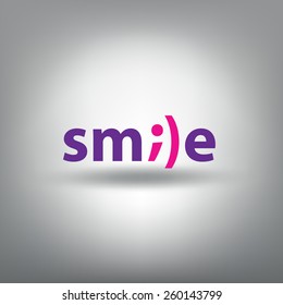 Funny vector scalable inscription "SMILE"