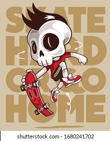 Funny Vector Skull Boy Skateboarding
Street Style