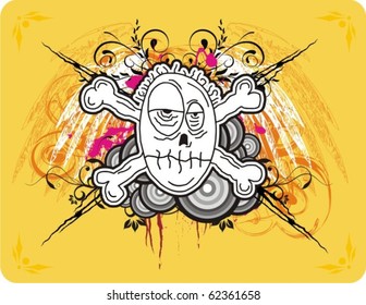 Funny vector skull illustration
