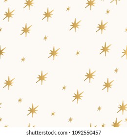 Funny vector stars. Golden hand drawn pattern.