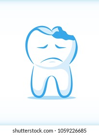 Funny Vector Tooth Sad Character