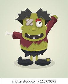 funny vector zombie character