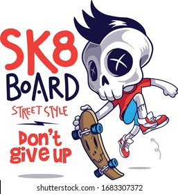 Gracioso Vedtor Skull Boy Skateboarding Street Style