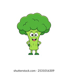 Funny Vegetable Broccoli Vector illustration