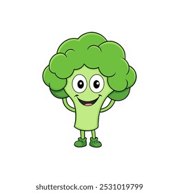 Funny Vegetable Broccoli Vector illustration