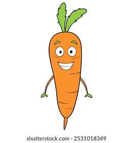 Funny Vegetable Carrot Vector illustration