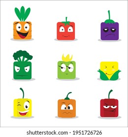 funny vegetable face expression design