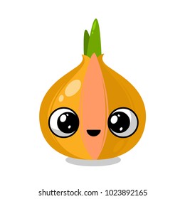 funny vegetable face, social media icon
