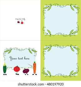 A funny vegetables. Vector design for greeting card or invitation. 
