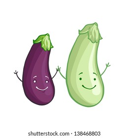 Funny vegetables vector icon set