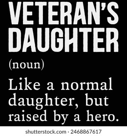 Funny Veterans Daughter Definition T-shirt design,Gift For Daughter	