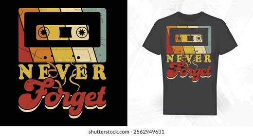 Funny Vintage Cassette Music Mixtape T-shirt Design