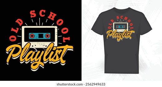 Funny Vintage Cassette Music Mixtape T-shirt Design