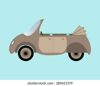 Funny vintage convertible car