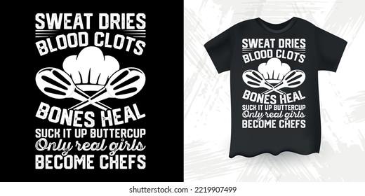 Funny Vintage Cooking Chef T-shirt Design