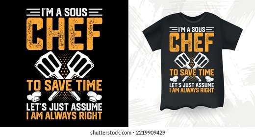 Funny Vintage Cooking Chef T-shirt Design