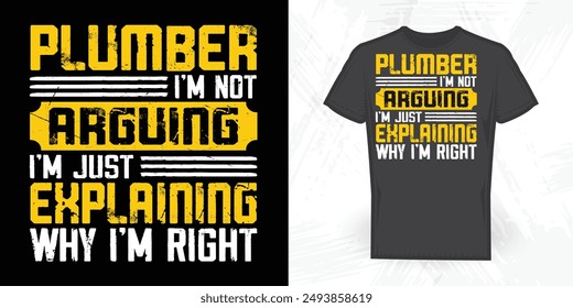 Funny Vintage Plumber T-shirt Design