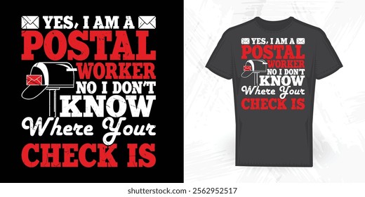 Funny Vintage Postal Worker T-shirt Design