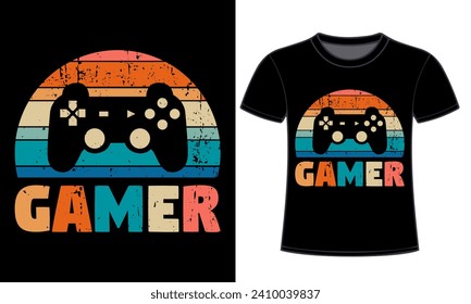 Funny Vintage retro gaming t-shirt design, gaming, gamer