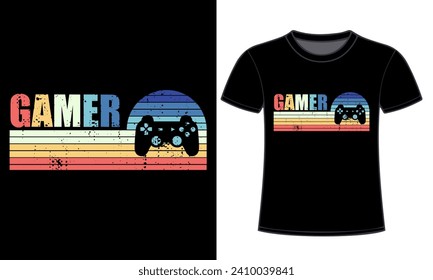 Funny Vintage retro gaming t-shirt design, gaming, gamer