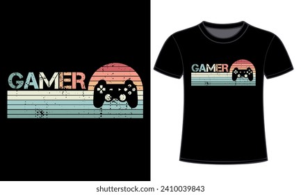 Funny Vintage retro gaming t-shirt design, gaming, gamer