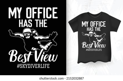 Funny Vintage Funny Skydiver Parachute Skydiving T-Shirt Design