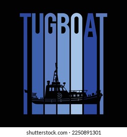 Funny Vintage Tugboat funny t-shirt design