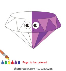Funny Violet Gemstone, the coloring book to educate preschool kids with easy gaming level, the kid educational game to color the colorless half by sample.