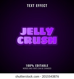 funny violet jelly crush text effect, perfect for your game logo