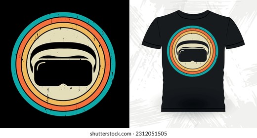 Funny Virtual Reality Retro Vintage VR T-shirt Design