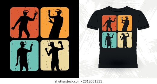 Funny Virtual Reality Retro Vintage VR T-shirt Design