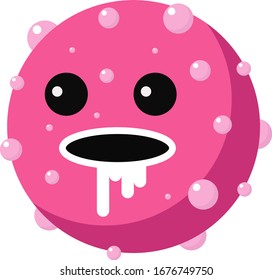 Gracioso diseño de vectores bacterianos de virus. para presentaciones, divulgación, medicina, etc.