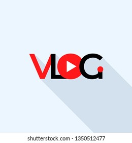 Funny vlog logo. Flat illustration of funny vlog vector logo for web design